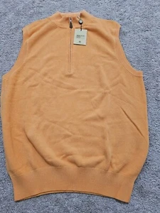 Donald Ross 1/4 Zip Pullover Sweater Vest Casual Lounge Orange Medium. - Picture 1 of 6