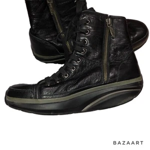 Botas al tobillo para mujer MBT Monya con cremallera lateral negras lthr talla 6-6.5 400296-03 - Imagen 1 de 13