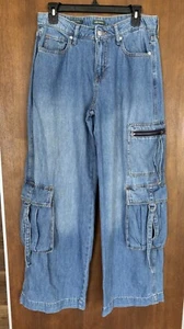 Wild Fable Mid Rise Baggy Cargo Med Wash size 6/R - Picture 1 of 12