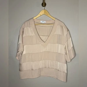 Saunders Collective Madison Beige Short Sleeve Top 10 - Picture 1 of 7