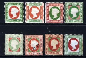 HELIGOLAND Queen Victoria 1869-73 Perf 131⁄2x141⁄2 Juego de Piezas SG 5 a SG 9 Como Nuevo y En Estampada - Imagen 1 de 2