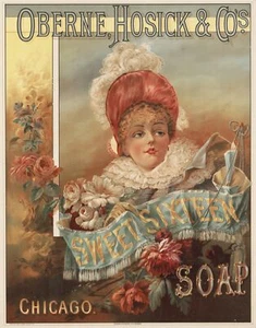 9647.Póster decorativo.Arte de pared de habitación.Decoración del hogar.Dulce niña victoriana 16.Anuncio de jabón - Imagen 1 de 1