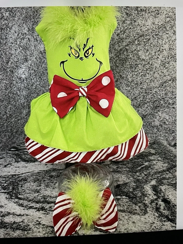 DOG DRESS Grinch Holiday Halloween Costume New FREE SHIPPING S, M, L - Image 1 of 2