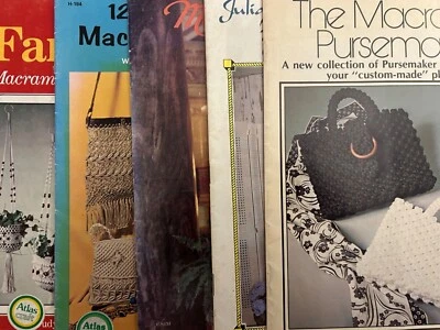 Macrame Leaflets / Booklets / Books Vintage. 1970's / 80’s Assorted Themes. Used - Image 1 of 4