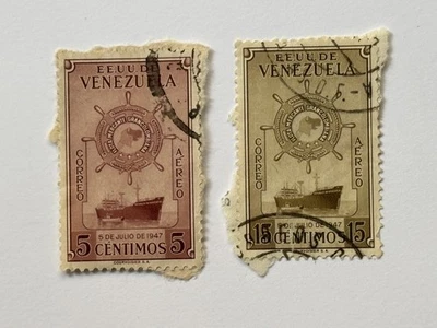 Venezuela Scott #C256 y #C258 - (1948-50) Correo Aéreo Usado - Envío Gratis Foto 1 de 2