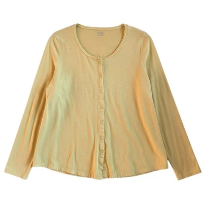 Cárdigan FLAX XL o 1G Amarillo Mantequilla Preppy Suave Niña Relajado Viaje Cómodo EE. UU. Foto 1 de 4