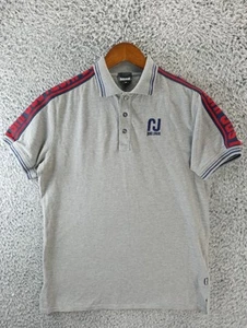 Roberto Cavalli Hemd Herren M grau Polo Preppy Luxus Logo Stickerei Print Just - Bild 1 von 11