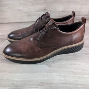Scarpe Oxford Ecco ST1 ibride punta liscia pelle marrone cognac derby uomo 14-14,5 - Foto 1 di 13