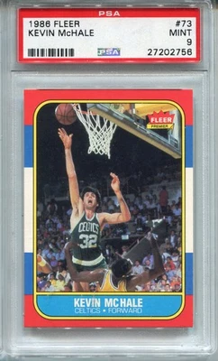 Tarjeta Fleer Kevin McHale 1986 PSA 9 como nueva graduada baloncesto #73 Foto 1 de 2
