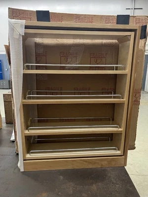 Rev-A-Shelf 432 6 Inch Cabinet Base Filler Pull-Out Organizer Spice Rack Maple - Image 1 of 4