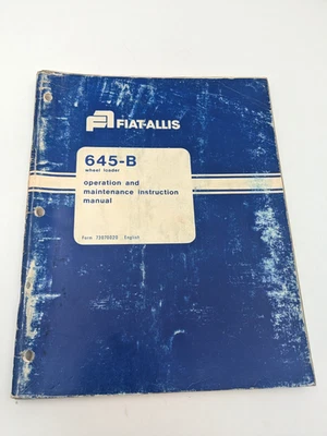 Manual de operación y mantenimiento de cargadora de ruedas Fiat Allis 645B 1978 Foto 1 de 4