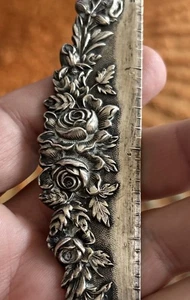12" grande raro vintage S Kirk & Son Repousse argento sterling motivo rosa floreale - Foto 1 di 10