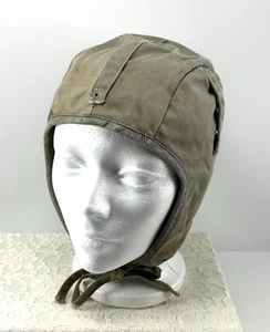  Sombrero duro forro camuflaje marrón tostado forrado casco volador estilo corbatas de encaje vintage  - Imagen 1 de 11