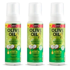 3x ORS Olive Oil Wrap Set Mousse Moisturize, Hold and add volume 7 oz/ 207ml - Picture 1 of 2