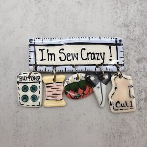 Womens Brooch Pin Cat Sewing Charms Ceramic Multicolor Costume Fashion Jewelry