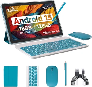 Tablet Android 15, 10 Pulgadas 18GB RAM+128GB ROM Tablet Soporte 2TB Expandir, 2 en 1 - Imagen 1 de 12