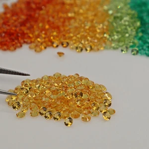 2,0-3,0 mm runder Schnitt Citrin golden Nano Kristall hitzebeständiger Edelstein - Bild 1 von 4