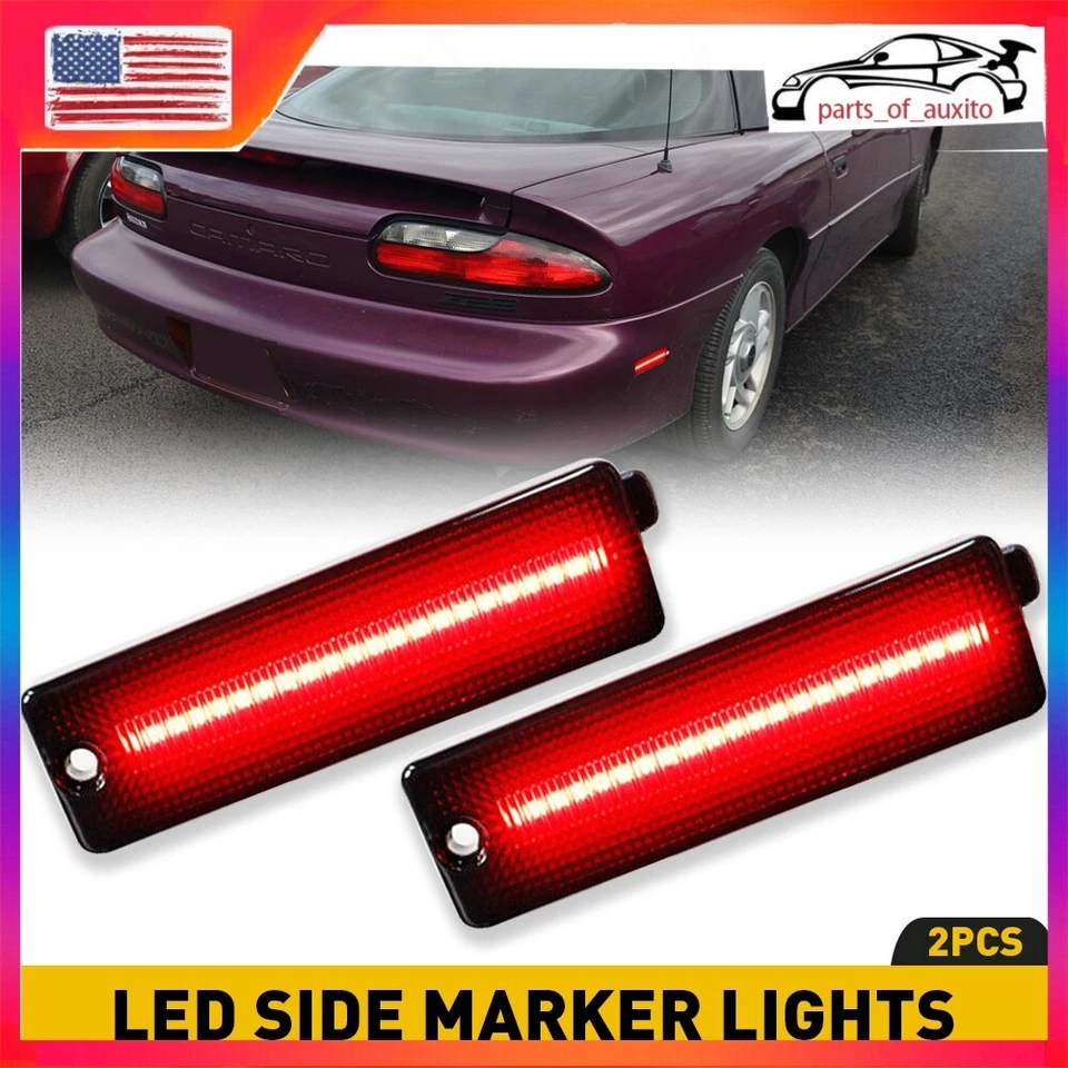 Luz de señalización lateral de parachoques LED 2/4/6 ahumada para Chevy Camaro Pontiac Firebird 98-02 Foto 1 de 1