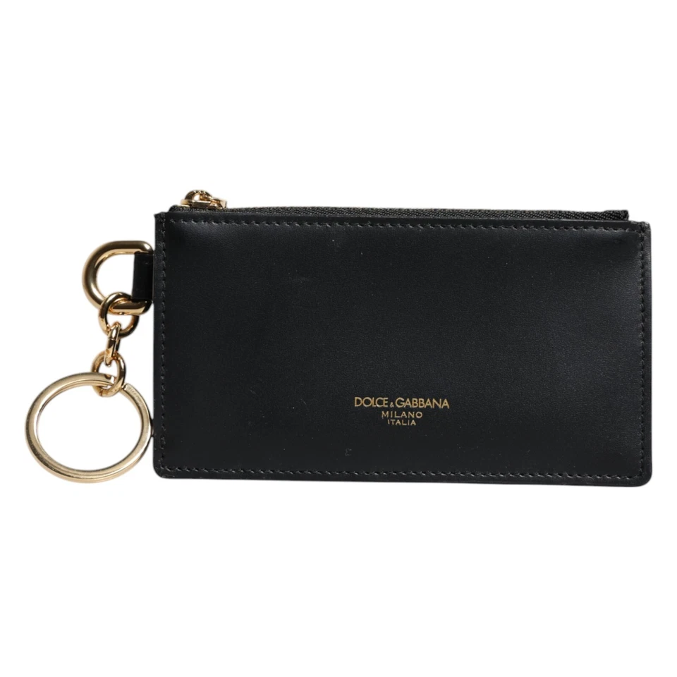 DOLCE & GABBANA Wallet Black Calfskin Leather DG Logo Card Holder Men RRP 320usd - image 1 of 4