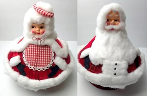 Signora di Natale vintage Babbo Natale e Babbo Natale fatti a mano con rivista/giornale 12" - Foto 1 di 24