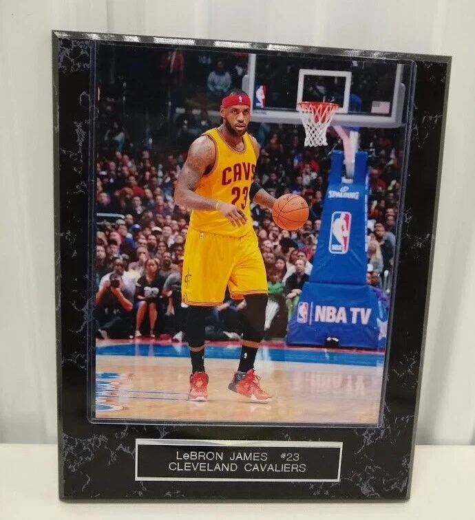 Placa de mármol negro LeBron James-Cavaliers-10 1/2 x 13 con foto de 8x10 Foto 1 de 2
