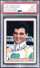 Nick Santagata POP 1 AUTO PSA 7 1996 Horse Star Jockey Guild #184 Autograph Rare