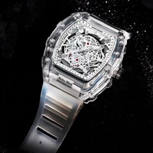 Quartz Transparent Luminous Waterproof Watch Men's Watch Fashion Wristwatch - Picture 1 of 19