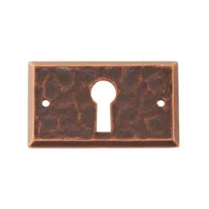 Forged Brass Mission Keyhole Cover Rectangular Plate Antique Copper Finish - Picture 1 of 1