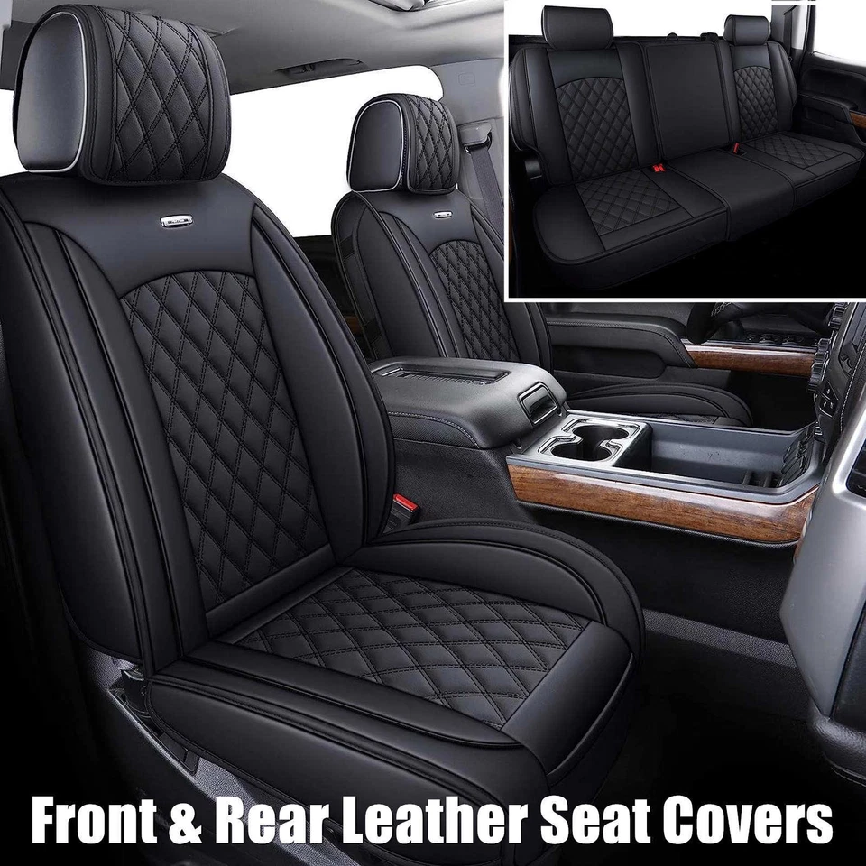 For 2007-2021 Chevy Silverado GMC Sierra 1500 Car Front Rear Seat Cover Full Set - Image 1 of 4