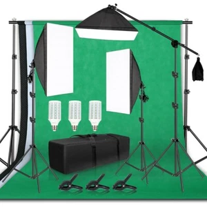 Kit d'éclairage Softbox accessoires d'équipement de Studio Photo avec toile - Photo 1/12