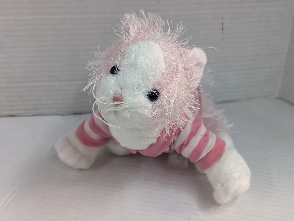 Ganz Webkinz Pink and White Cat HM189 All Tags no Code BV  Stripe Sweater - Image 1 of 4