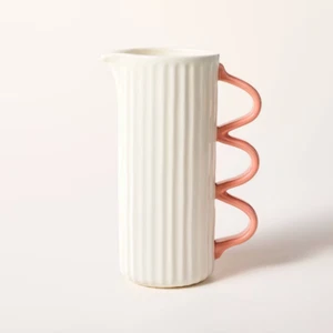 Jarra grande de cerámica crema/rosa 10,5 pulgadas - Kate Spade New York X Target - NUEVA - Imagen 1 de 4