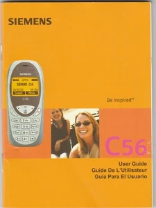 Guide utilisateur Siemens C56 pour téléphone portable vintage 2002 guide utilisateur uniquement - Photo 1 sur 2