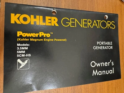 KOHLER GENSET, 3.5MM, 5MM, 5CM-HS OWNERS MANUAL, NEW ITEM. - Image 1 of 4