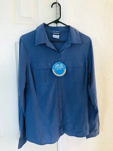 COLUMBIA Women's Arrowhead Trail Omni Shade Wick-Blue Long Sleeve Shirt (SZ-LG) - Picture 1 of 10