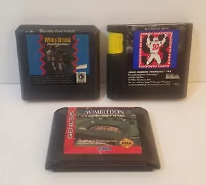Lotto 3 giochi sportivi vintage Sega Genesis Mike Ditka John Madden 93 Wimbledon - Foto 1 di 3