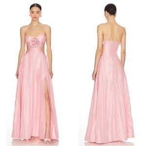 For Love & Lemons Maxikleid Gwenyth Rosette Schnürung Seitenausschnitt Rosa Größe S - Bild 1 von 12