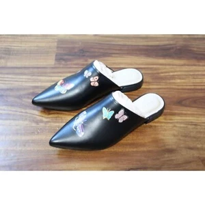 NEU handbemalte Schmetterling Alepel Pantolette Pantoletten schwarz Größe 7 - Bild 1 von 5