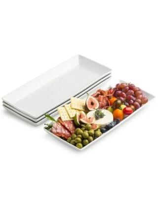 Porcelain Serving Platter Rectangular Plate / Tray for Party 14-Inch Large Wh... - Image 1 of 4