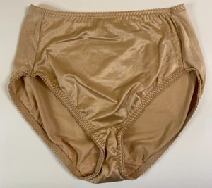 VASSARETTE Second Skin NUDE PANTIES Size XL Liquid Satin NYLON BRIEF High Waist - Picture 1 of 5