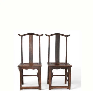 Pair Chinese Antique Official Hat Chair - Picture 1 of 3