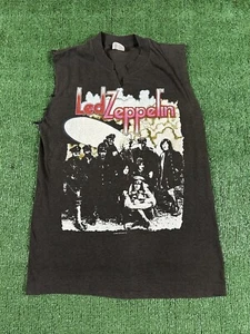 Vintage 1986 Led Zeppelin II Album Cover T-shirt Cropped Tank Top Men's Small S - Picture 1 of 6