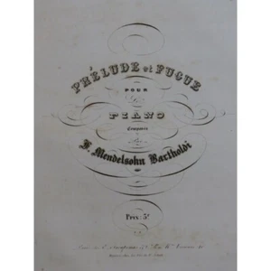 Mendelssohn Preludio Y Fugue Piano 1842 - Picture 1 of 4