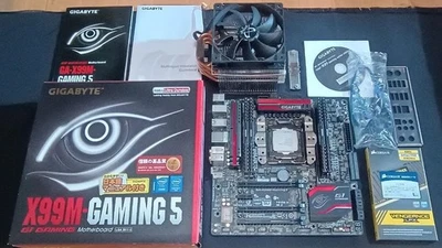 GIGABYTE X99M-GAMING 5 LGA2011-3 Micro ATX Motherboard with i7-5930K CPU & RAM - Image 1 of 4