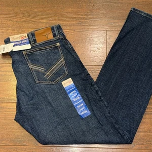 NUEVO Pantalones de mezclilla Wrangler 20X vintage corte bota 42 para hombre 38 X 36 elásticos lavado oscuro - Imagen 1 de 11