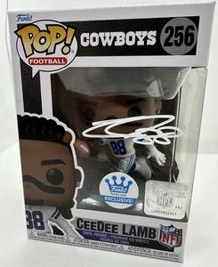 CeeDee Lamb Autographed Dallas Cowboys Funko Pop Football 256 ! Fanatics - Picture 1 of 6