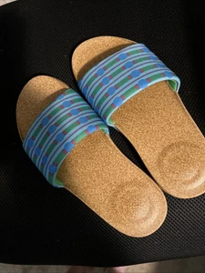 Fitflop x Yinka Ilori Water-Resistant Neoprene Blue Slides Sandals size 8 EU39 - Picture 1 of 4