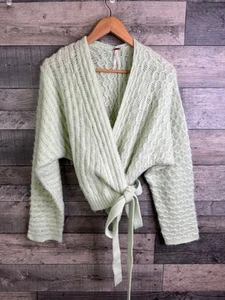 Free People cardigan donna avvolgente taglia XS verde sopra di te maglione a punta - Foto 1 di 9