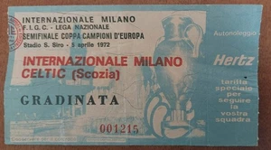BIGLIETTO INTERNAZIONALE CELTIC 5 APRILE 1972  SEMI FINAL COPPA CAMPIONI TICKET - Imagen 1 de 1
