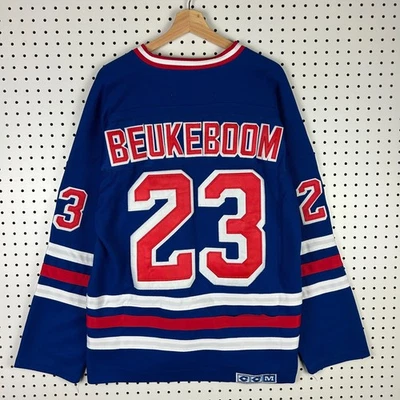 Jeff Beukeboom Hockey Jersey Size 48 CCM New York Rangers Stitched NHL READ  - Image 1 of 4
